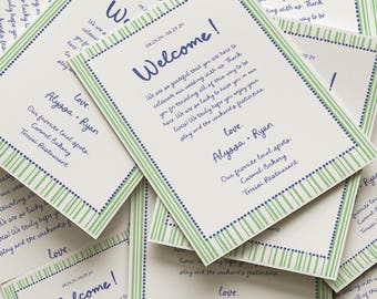 Colorful Wedding Itinerary Template: Whimsical Welcome Letter (5x7 inches, Digital Download)