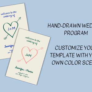 Hand-drawn Wedding Program Template: French-inspired Timeline (digital ...