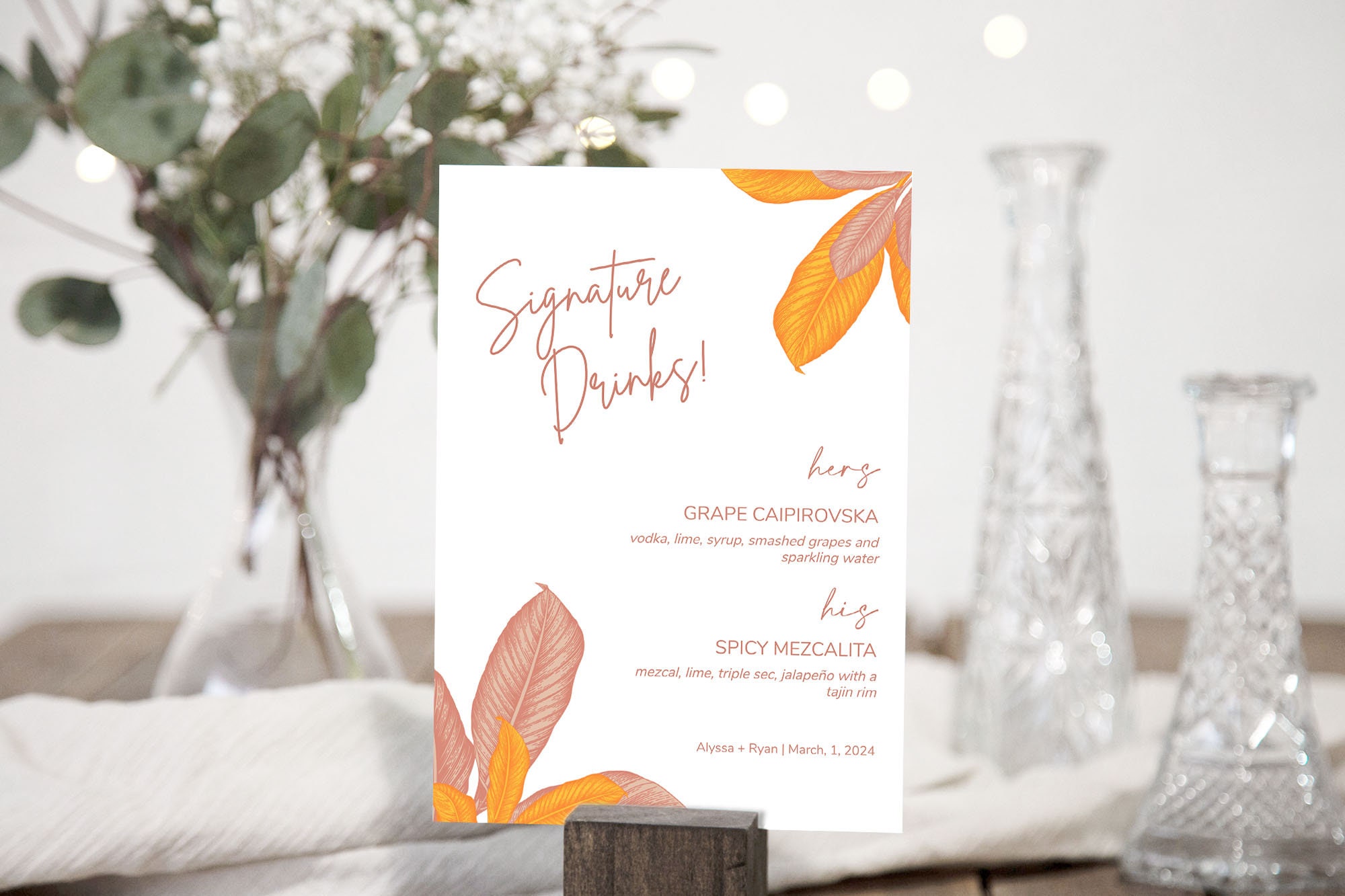 Tropical Signature Drink Sign Wedding Signature Drink Sign Template Tropical Signature Drink Sign Wedding Signature Drink Sign Template