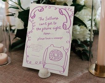 Audio Guest Book Sign Template | Hand Drawn Audio Guest Book  | Blow Up Their Phone Wedding Sign | Audio Guestbook Sign | Editable