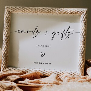 Modern Minimalist Wedding Cards and Gifts Sign (Printable)