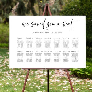 Minimalist Wedding Seating Chart Sign: Editable Template (Digital Download)