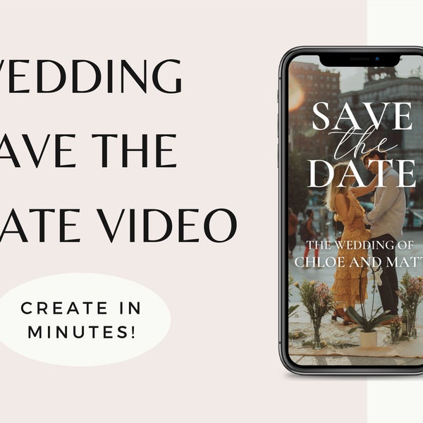 Save The Date Video Invitation Template | Save the Date Digital Evite | Animated Save the Date Card | Wedding Save The Date | Eco Friendly