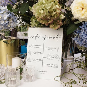 Modern Wedding Timeline Sign Template (Digital Download)