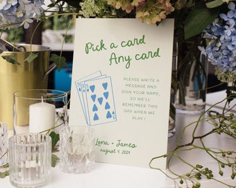 Pick a Card Sign Template, Playing Cards Guestbook Sign, Wedding Playing Cards Sign, Pick a Card Any Card sign, Fun Unique Guest Book