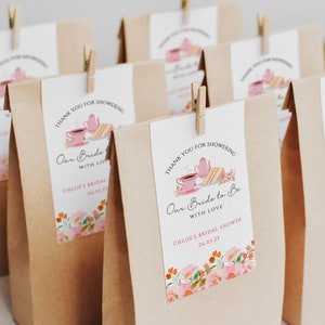 Tea Party Favor Tag Template: Bridal Shower Thank You (Instant Download)
