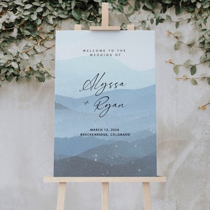 Mountain Wedding Welcome Sign | Rustic Welcome To Our Wedding Sign | Forest Wedding Welcome Sign | Mountain Wedding Decor | Instant Download