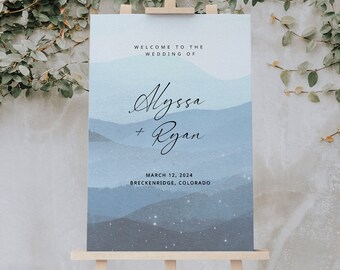 Mountain Wedding Welcome Sign | Rustic Welcome To Our Wedding Sign | Forest Wedding Welcome Sign | Mountain Wedding Decor | Instant Download