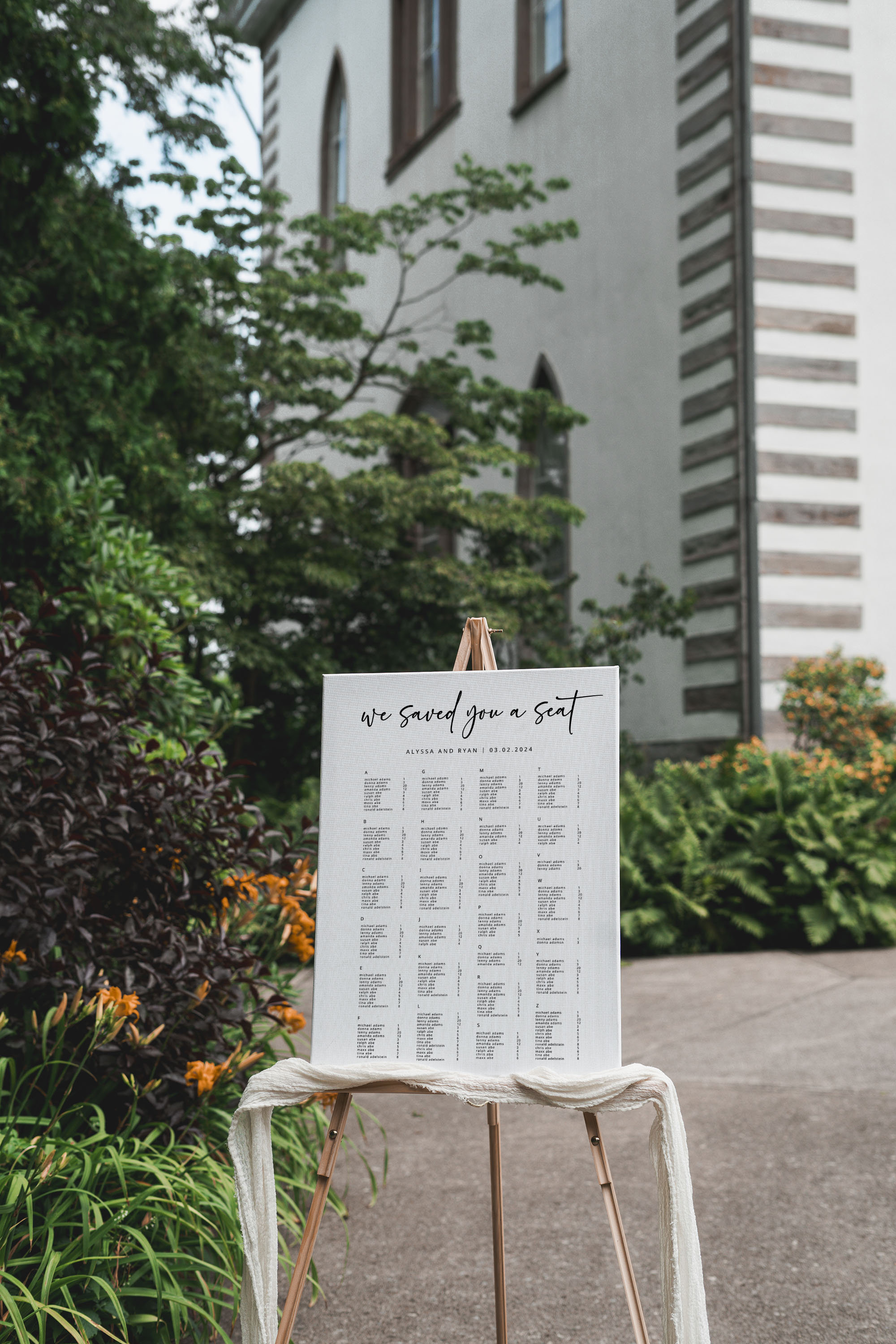 Alphabetical Seating Chart Template Minimalist Modern Seating Chart