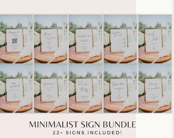 Minimalist Wedding Sign Template Bundle (Digital Download)