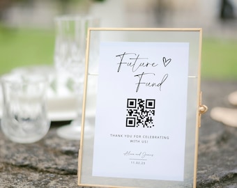 Future Fund Qr Code Sign | Modern Venmo Wedding Sign | Editable Template | Future Fund Sign | Venmo Qr Code Wedding Sign