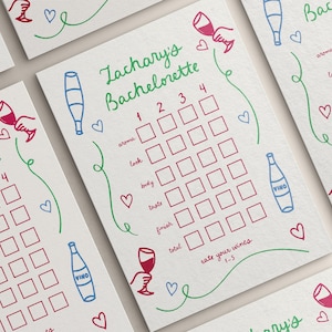 Plantillas para tarjetas de cata de vinos para despedidas de soltera / Tarjetas de puntuación para catas de vinos para fin de semana / Hoja de calificación de vinos para despedidas de soltera / Tarjetas de vino de Napa editables