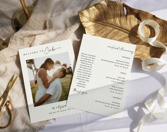 Tropical Wedding Welcome Letter & Itinerary: Beach Wedding Timeline (Instant Download)