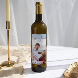 Photo Wine Bottle Label, Custom Wedding Wine Label, Personalized Wedding Wine Label, Wedding Wine Label, Engagement Gift, Printable