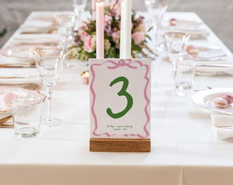 Hand Drawn Table Numbers Template | Colorful Wedding Table Numbers | Whimsical Wavy Reception Table Numbers | Handwritten Illustrations
