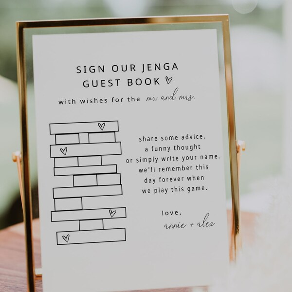 Jenga Guest Book Etsy
