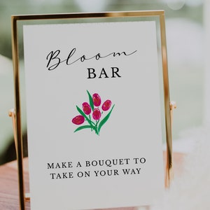 Flower Bar Sign Printable | Build Your Bouquet Sign | Bloom Bar Sign | Bridal Shower Instant Download | Editable Templett