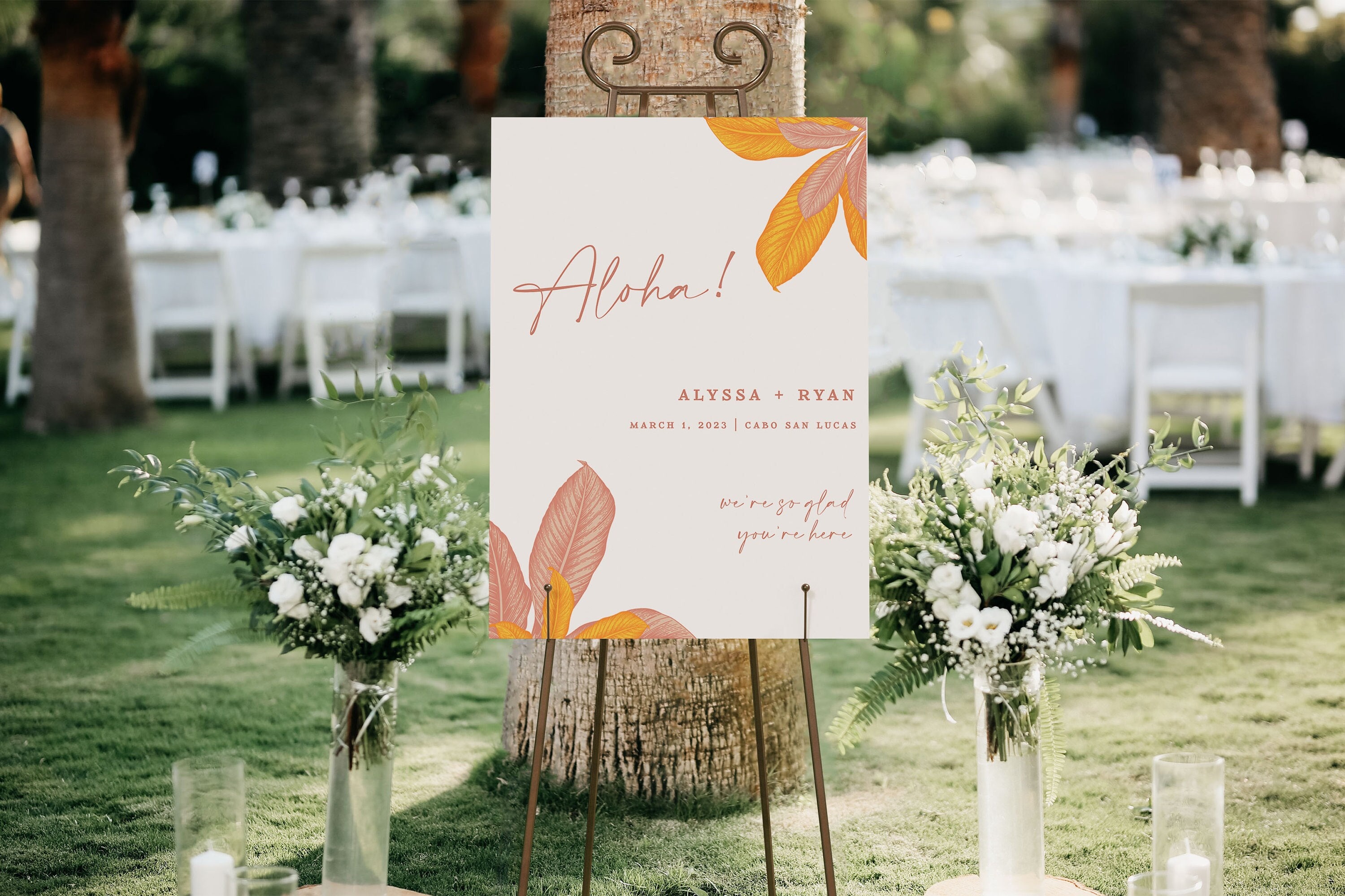 Tropical Wedding Welcome Sign Template: Aloha Destination Decor (Digital Download)