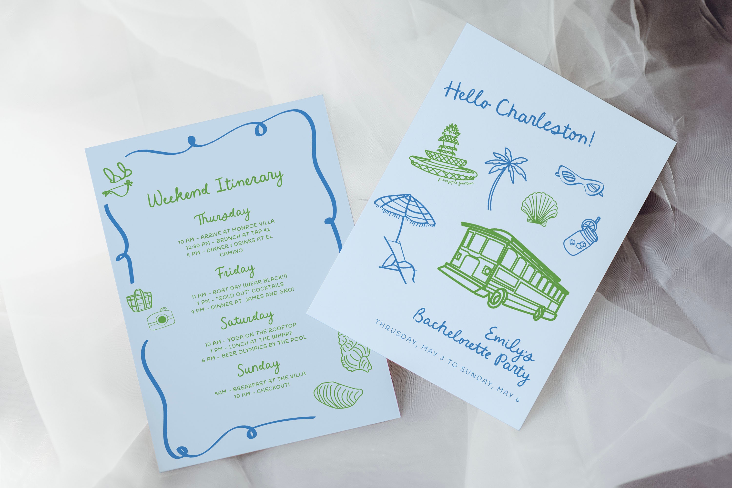 Charleston Bachelorette Party Itinerary Template Charleston ...