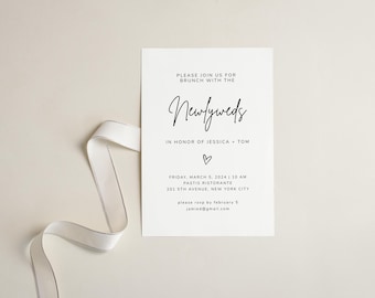 Modelo de convite para brunch de casamento: convite de despedida editável (download instantâneo)