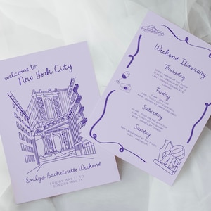 NYC Bachelorette Party Reiseplan | New York City Bachelorette Wochenende Timeline | Brooklyn Bach Party Einladung + Planer