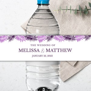 Tropical Wedding Water Bottle Label Template: Beach Destination Favor (Digital Download)