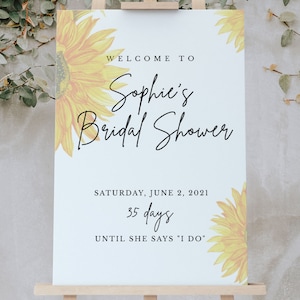 Sunflower Bridal Shower Welcome Sign: Rustic Floral Decor (Printable)