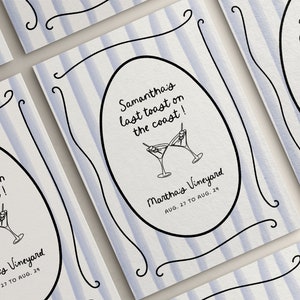 Last Toast On The Coast Invitation and Itinerary Template | Coastal Bachelorette Invitation Template | Beach Bachelorette Weekend Timeline