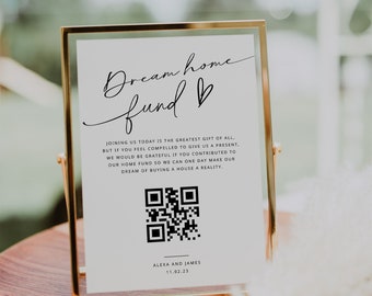 Wedding House Fund | New House Wishes Qr Code | Honeymoon Fund | Venmo Wedding Sign | New Home Fund Sign | Future Home QR Code Sign