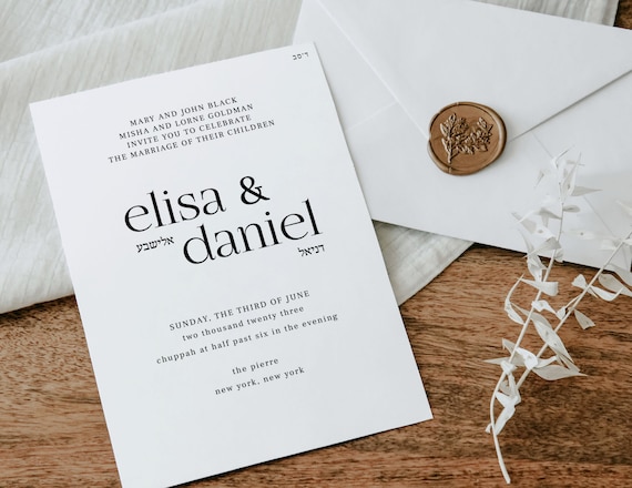 Jewish wedding invitations discount