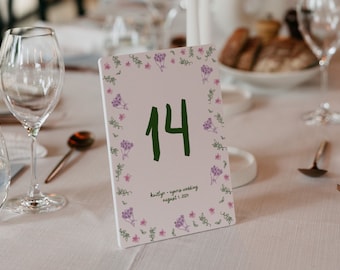 Blumen Hochzeit Tischnummern Vorlage: Wunderliches Garten Design (Digitaler Download)