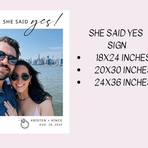 She Said Yes Sign | Engagement Sign Template | She Said Yes Engaged ...