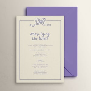 Bow Bridal Shower Invitation: Hand-Drawn, Editable Template (Digital Download)