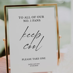 Wedding Fan Sign Template | For Our Number One Fans Template | Grab A Fan Sign | 100% Editable Template | Outdoor Wedding Prints