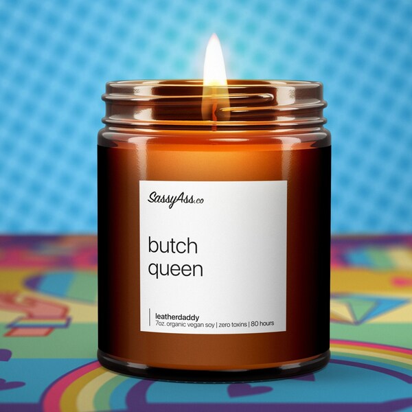 Butch Queen - Scented Soy Candle, Ballroom Scene, Vogue It Out, Handcrafted, Vegan, Cruelty-Free, Eco-Friendly, Unique Gift, Gay Guy Gifts