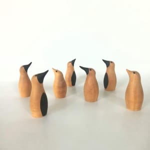 Handgefertigte Holzfigur Pinguin | Drechsler Pinguin Paar | Pinguinpärchen | Pinguin Geschenk |
