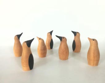 Handcrafted Wooden Penguin Figurine | Wood Turning Penguin Couple | couple of penguins | Penguin Gift |