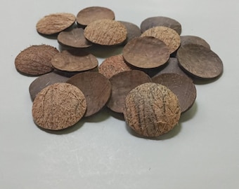 Trocitos de cáscara de coco de 2″ de diámetro para hacer manualidades/Cáscara de coco natural/Productos de cáscara de coco/Rodillos de coco orgánico/Accesorios para manualidades