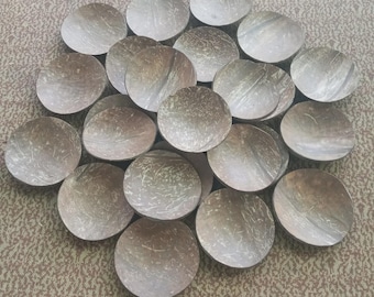 Chips de cáscara de coco para hacer tus artículos de artesanía, porta velas de cáscara de coco, piezas de cáscara de coco, discos de cáscara de coco, proyectos de bricolaje, taza de coco