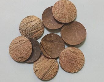 Chips de cáscara de coco de 2,5" de diámetro para hacer artículos de artesanía/Cáscara de coco natural/Productos de cáscara de coco/Chips de coco orgánico/Accesorios de artesanía