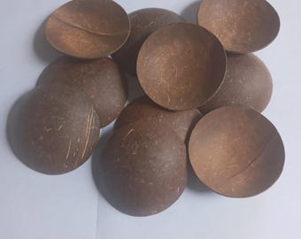 Discos de casca de coco de 4" - Porta-velas de coco, Artesanato com casca de coco, Mini cascas de coco, Terrário, Decoração para casa, Artesanato, Presente sustentável, Orgânico