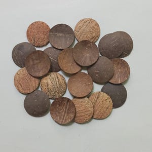 10 Pieces of 1.5&quot; & 2&quot; Coconut Shell discs to make your coconut shell Craft |Coconut shell pieces|Craft Supply|Coconut shell chips|Terrarium