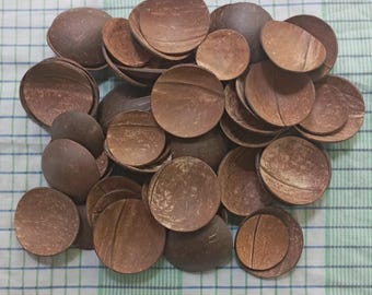 Trozos de cáscara de coco de 1,5, 2, 3 y 4 pulgadas de diámetro para hacer sus artículos de artesanía / Chips de cáscara de coco / Productos de coco