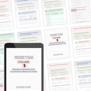 Pack complet d'exercices TDAH : 20 fiches de fonctions exécutives pour adultes PDF (Français)