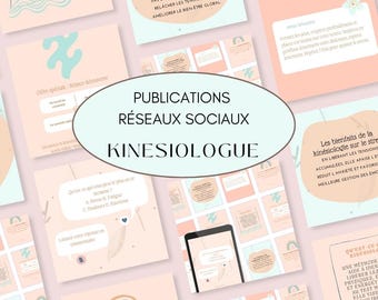 52 Canva Instagram templates for Kinesiologists: Kinesiology social media kit (French)