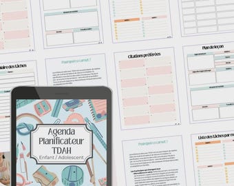Complete ADHD exercise pack: 56-page planner for children and teenagers (PDF, French)