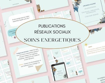 52 Canva Instagram templates for Holistic Therapy: Visual Energy Healing Kit (French)