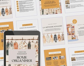 Complete pack of 60 Canva Instagram templates: Home Organizer and Storage Coach (French)