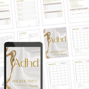 Agenda stampabile per ADHD, neurodivergenti, funzioni esecutive, agenda digitale per ADHD, strumenti, produttività, tracker per ADHD - Versione inglese