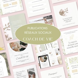 Compleet pakket van 125 Canva-sjablonen en Instagram-carrousels: Life Coach en Mindset (Frans)